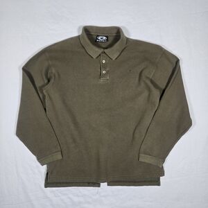 Roper Men's Olive Green Long Sleeve Polo Shirt Western Wear Medium